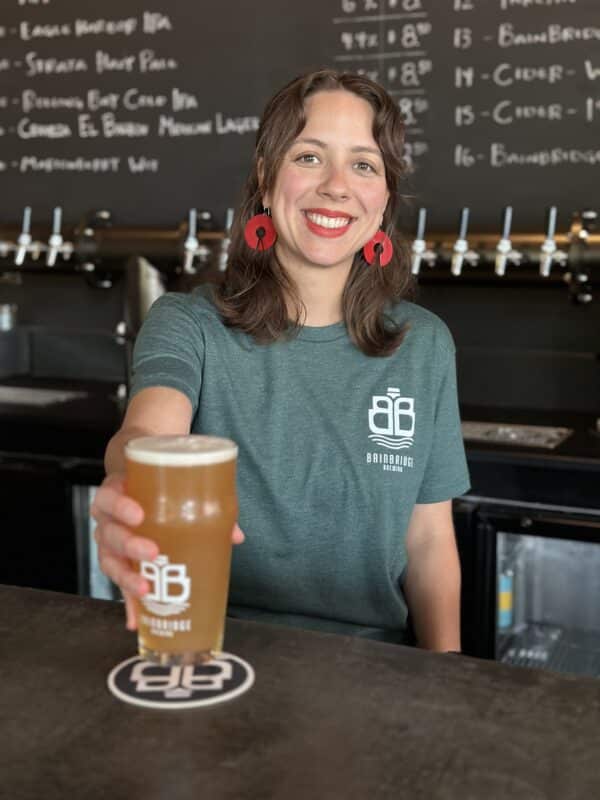 Bainbridge Brewing Logo T-Shirt - Heather Green - Image 3