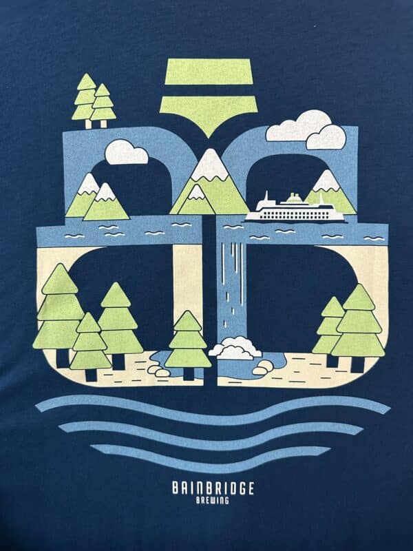 Bainbridge Brewing Logo T-Shirt - Cool Blue - Image 2